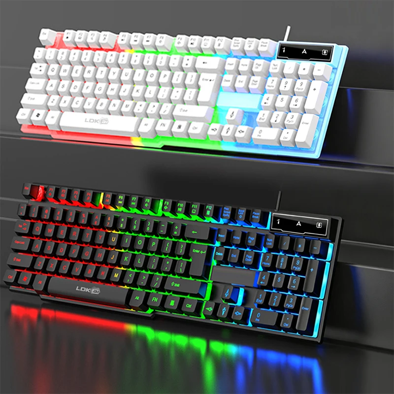 R260 Full-Size Wired Keyboard USB Interface 1.45m Cable Suspended Keycaps LED Backlit On/Off
