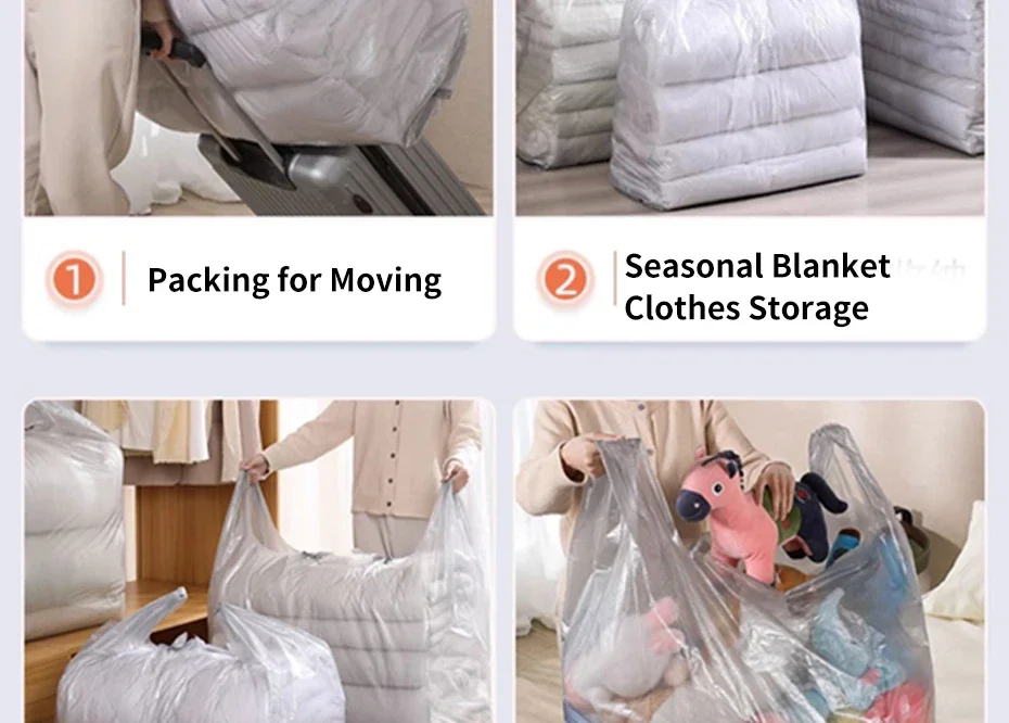1 ​ 0PCS Große Kapazität Kunststoff Taschen Verdicken Moving Verpackung Tasche Kleidung Lagerung Taschen für Spielzeug Bettdecke Decke Bettwäsche Organizer – Detail 12