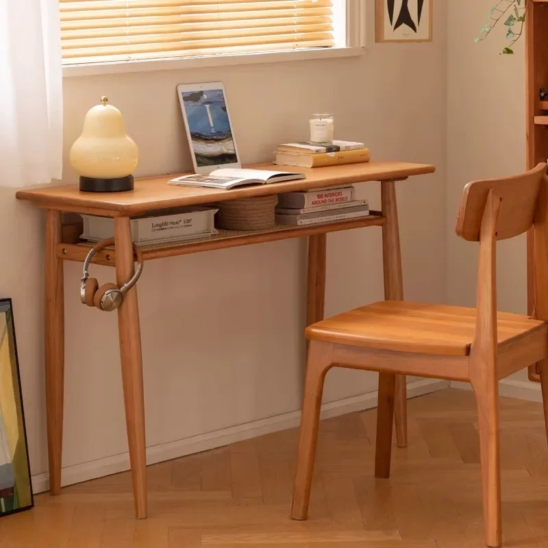 Cherry small apartment wooden learning office word board against the wall long desk