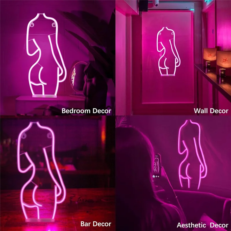 

Neon Sign, Lady Back LED Neon Lights Signs For Wall Decor Battery And USB Powered Neon Sign For Bedroom Bar Man Cave