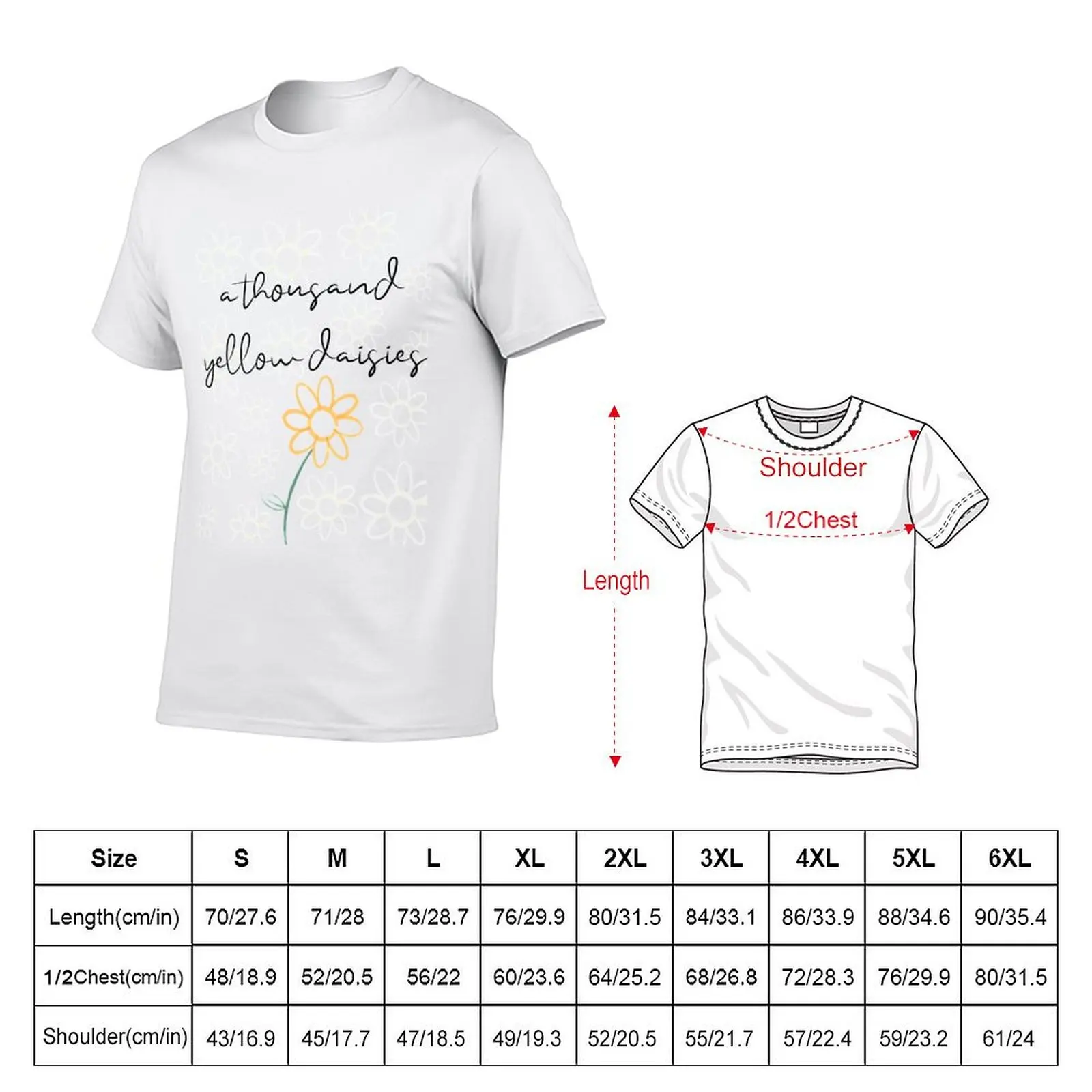 A Thousand Yellow Daisies T-Shirt Streetwear Print Tee Shirt