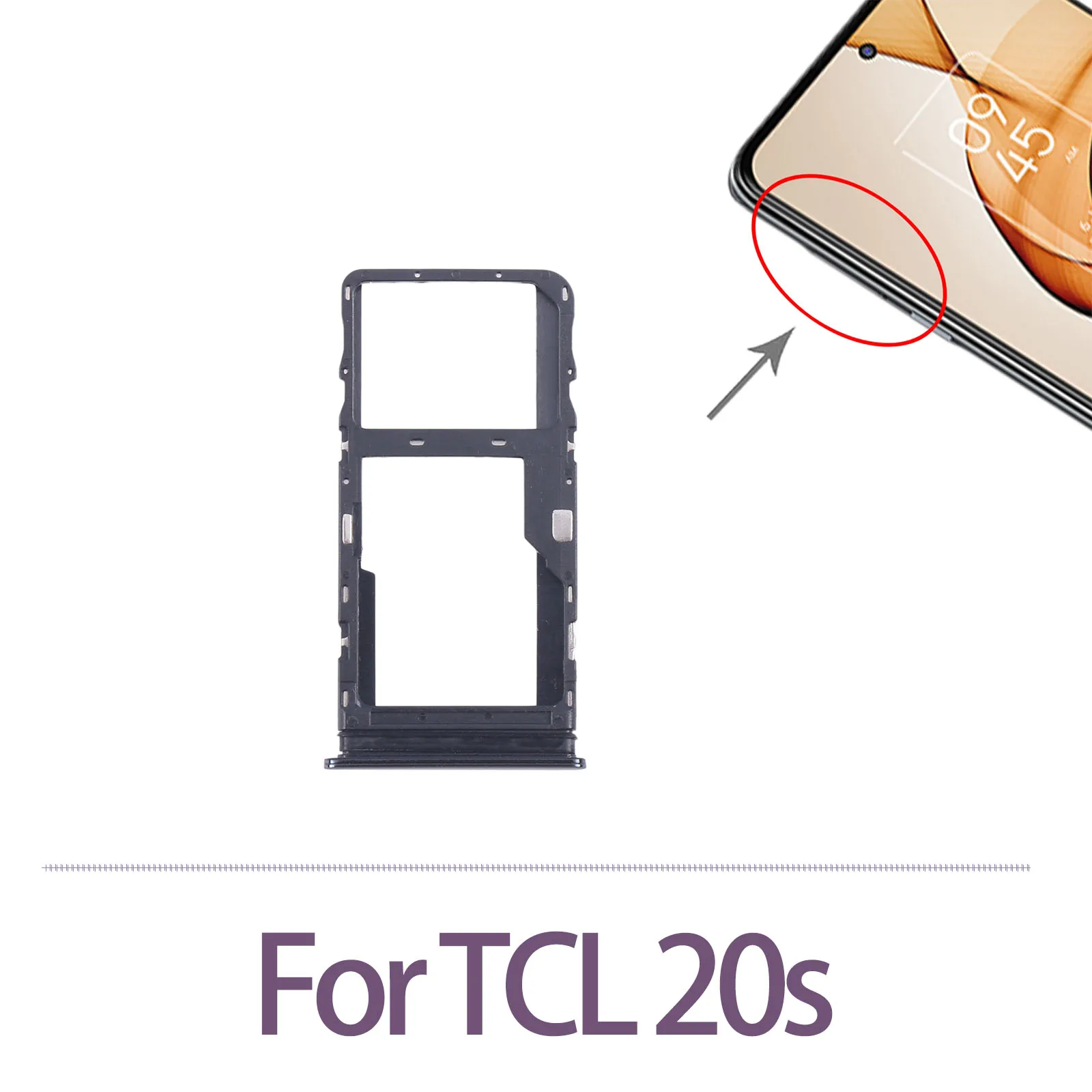 SIM Card Repair Part For TCL 20s SIM Card Tray + Micro SD Card Tray