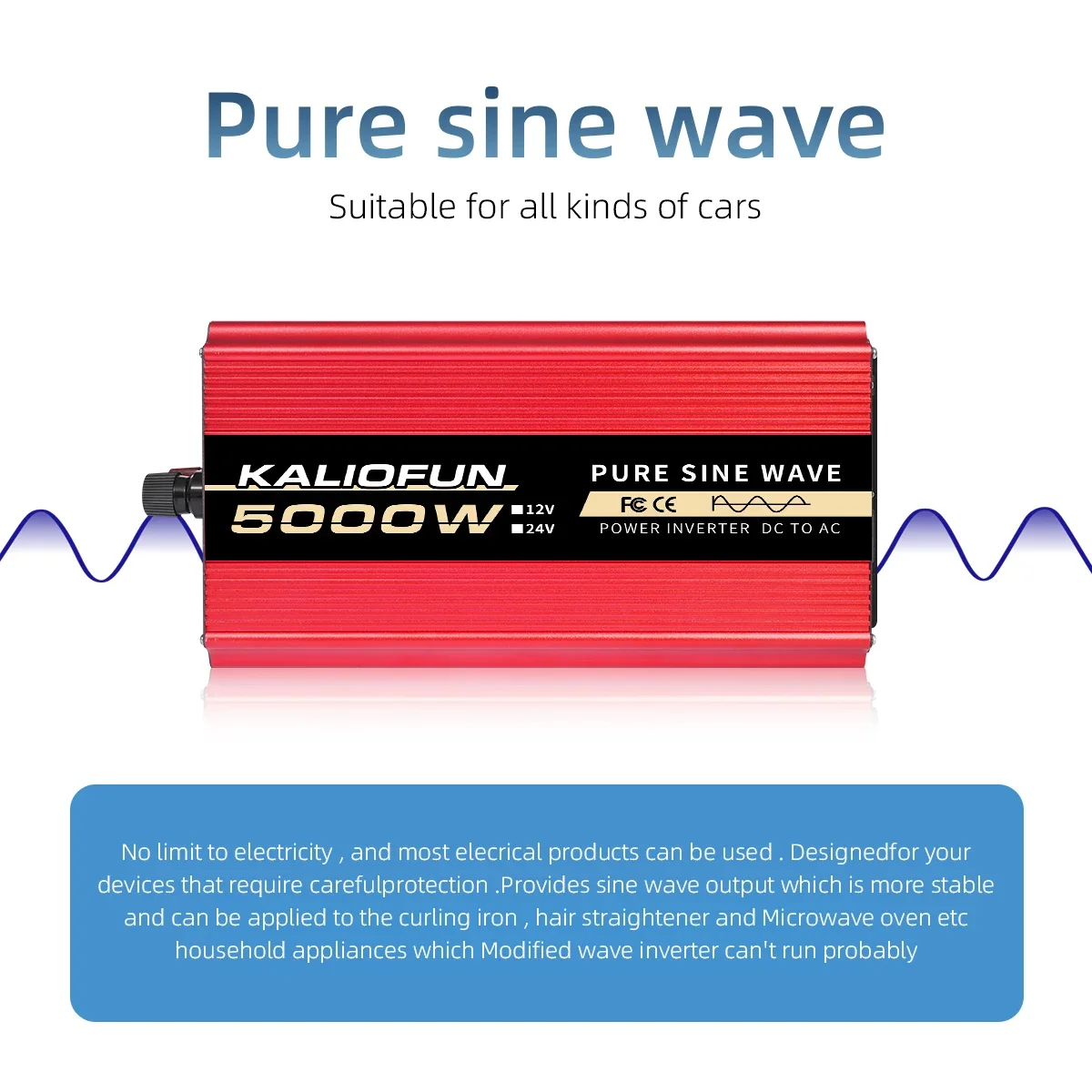 الولايات المتحدة المقبس 1000 واط 2200 واط 3000 واط 6000 واط 10000 واط العاكس 12 فولت إلى 110 فولت نقية شرط لموجة العاكس للسيارة كفاءة عالية طاقة موثوقة