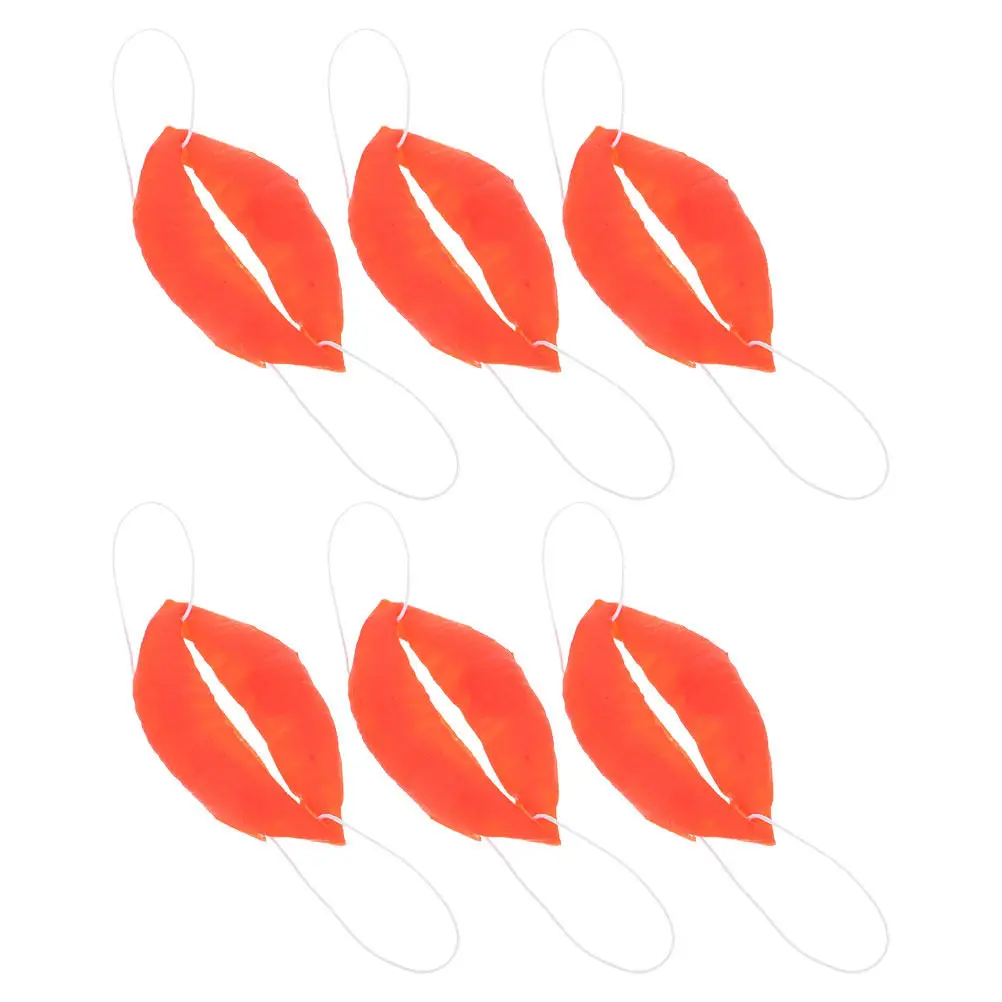 6Pcs Red Lip Mouth Prop Big Sausage Mouth Funny Cosplay Props for Wedding Games April Fool's Day Party Entertainment Interactive