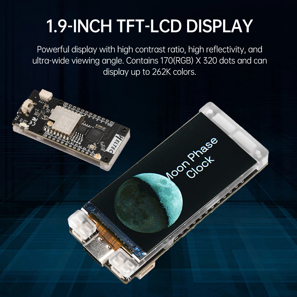 Esp32-S3-R8 Lorawan Protocolo Bt Placa de Desenvolvimento Wifi Com 1.9 Polegadas Tft Ht-Vmt190 Módulo de Placa de Desenvolvimento