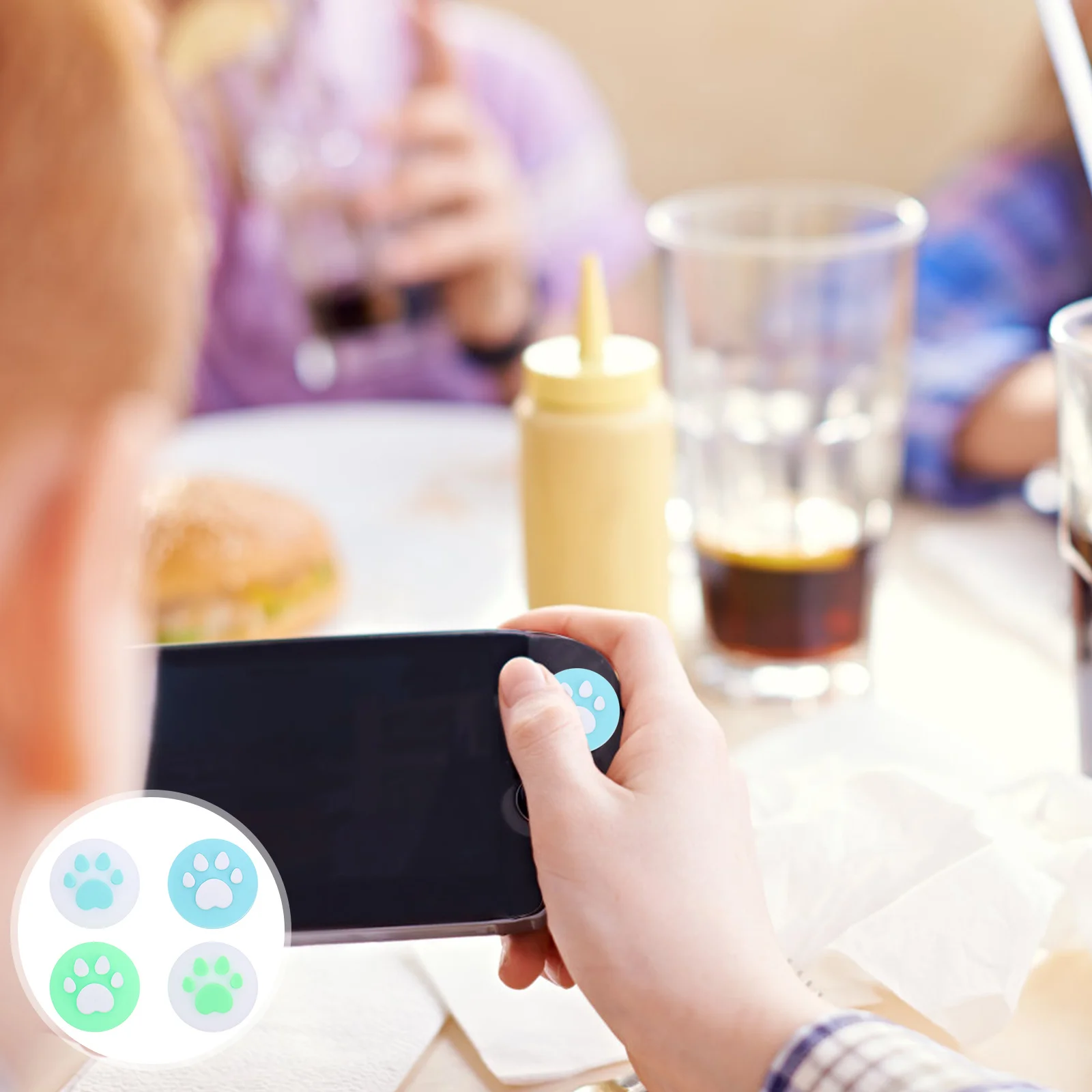 4 قطعة القط باو عصا التحكم قبعات واقية سيليكون الإبهام قبضة يغطي المضادة للانزلاق دائم الألعاب Thumbstick يغطي لوحدات التحكم #2