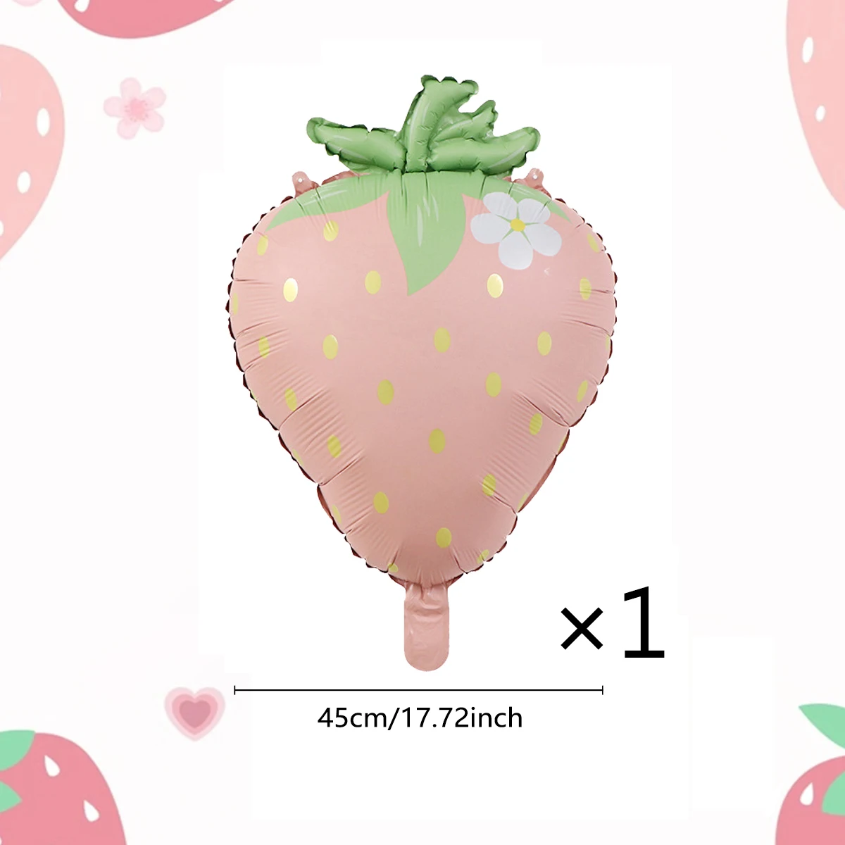 1 Stück Roter Rosa Erdbeer-Ballon zum 1. Geburtstag, 42 Zoll Groß, für Kinder-Geburtstagsfeier mit Frucht-Thema – Detail 9