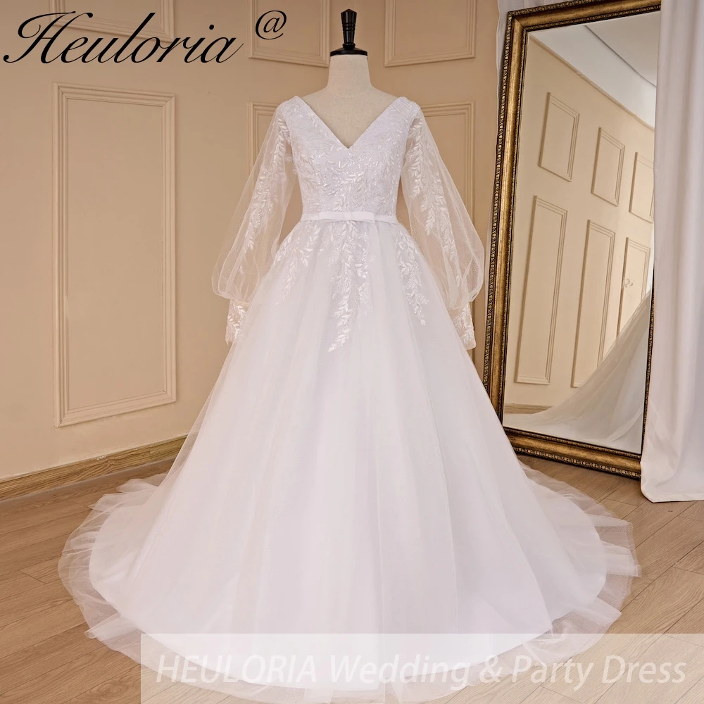 

Boho Wedding Dress long sleeve bride dress plus size robe de mariee Lace beading A line Wedding Bridal Gown