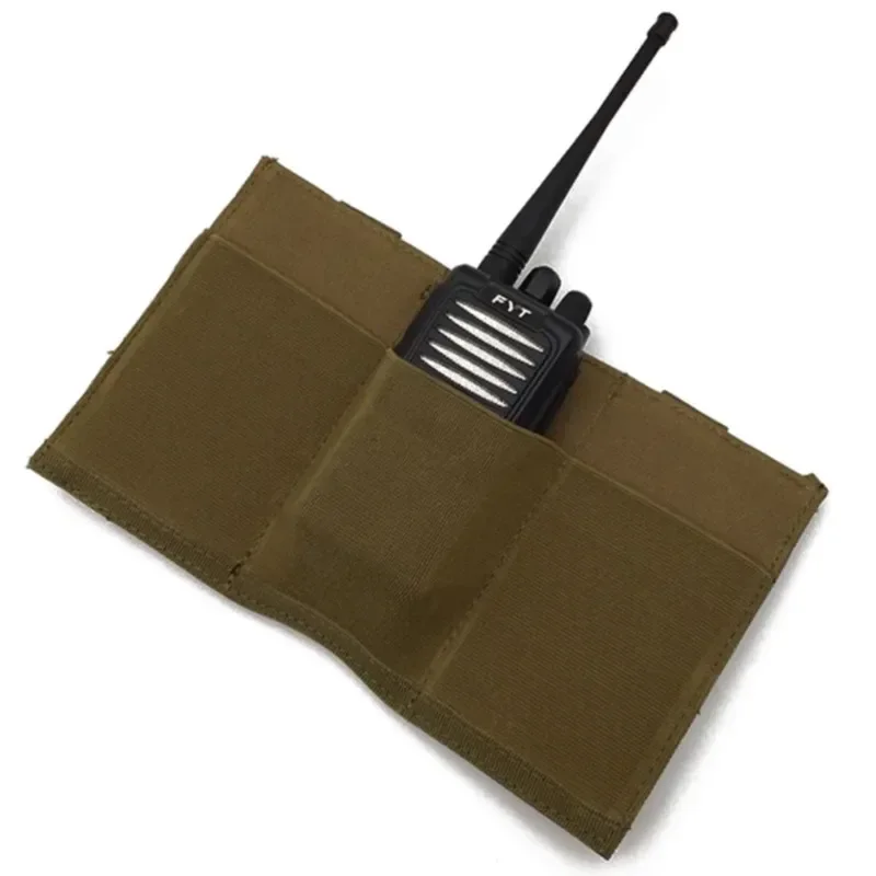 Tactical Triple Magnetic Bag Walkie-talkie Bag Open-top Molle Elastic Bag Multi-functional Toolkit Outdoor Lightweight Durable