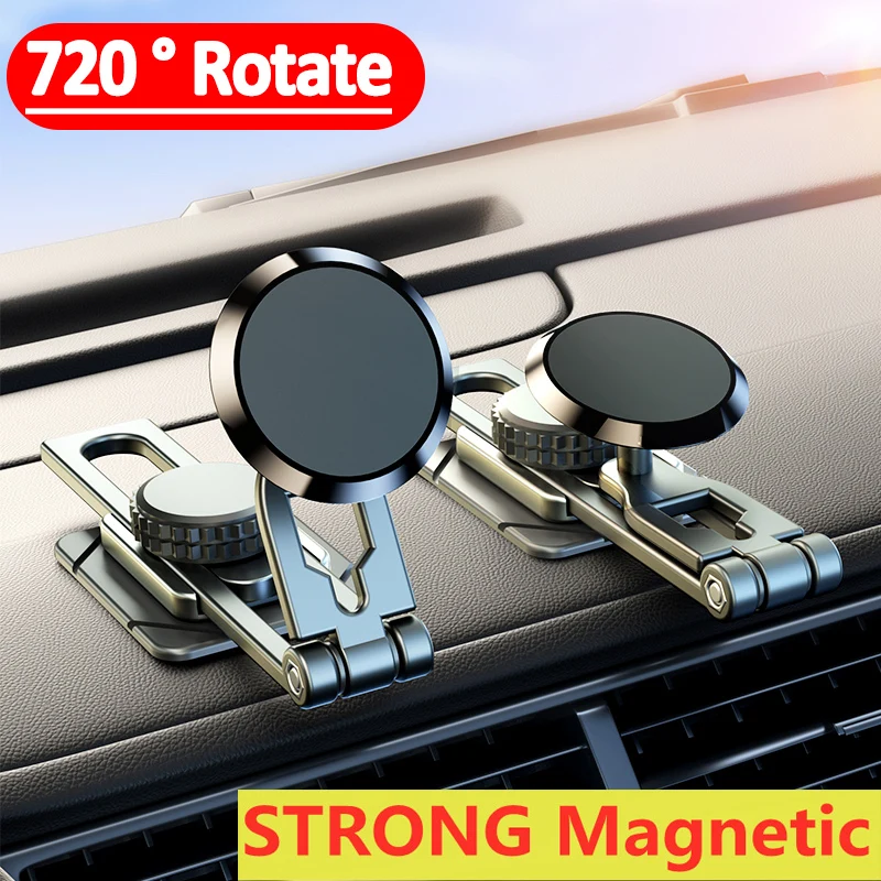 2023 720 Rotate Magnetic Car Phone Holder Stand Extendable Magnet Smart phone Bracket For iPhone 14 13 12 Pro Max Samsung Xiaomi