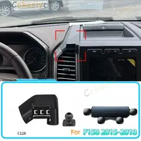 Car Phone Holder Gravity Stand Mount Support Horizontal Mobile Bracket Accessories With Base For Ford F150 SVT Raptor 2015-2018