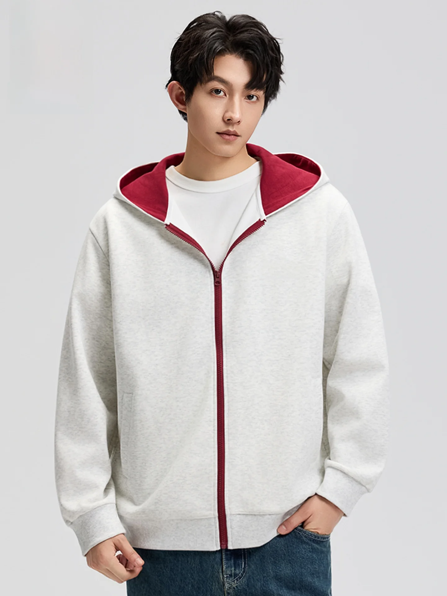 

Monkey Hooded Zipper Sweatirt ex Spring Faion Color Blo Open Cardigan Long Sve Comfortable Breathable