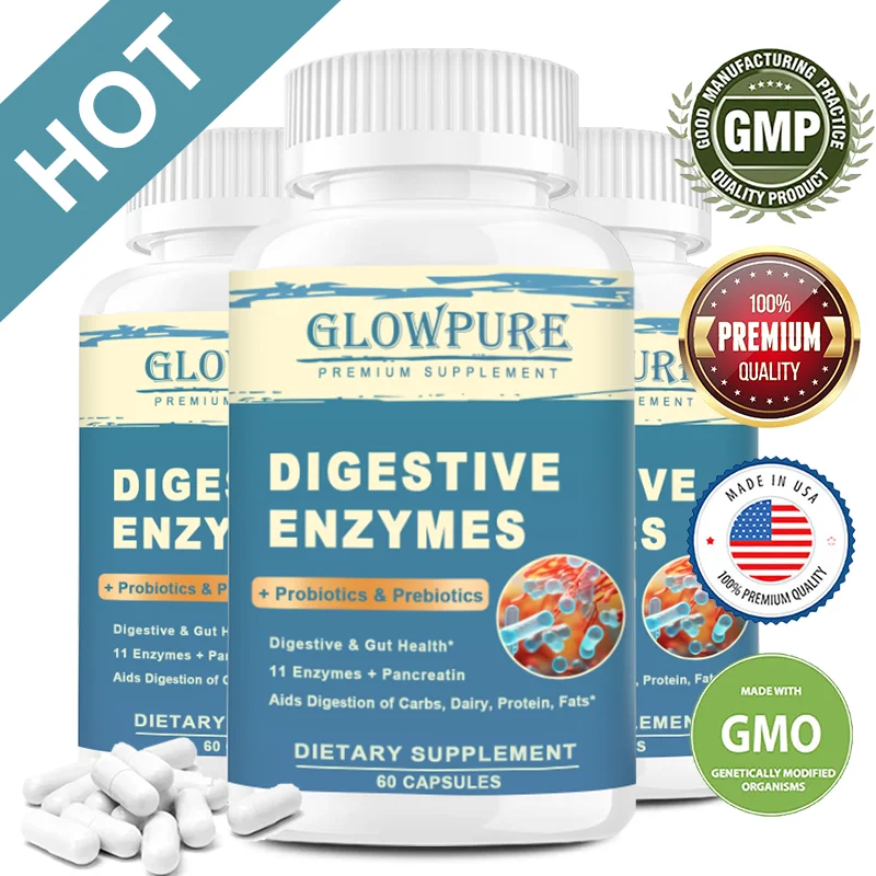 Digestive Enzyme Supplement with Prebiotics & Probiotics - Supports Nutrient Absorption | Gut Health Promotes Digestion | Immune
