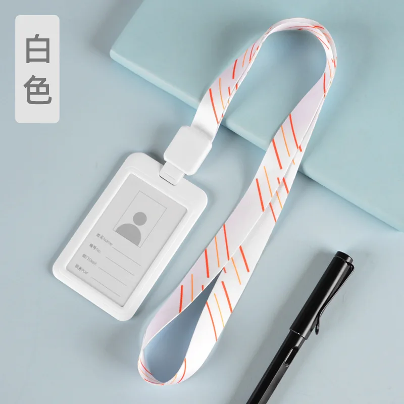 Telescopic ID Card Holder Buckle Lanyard Employee Badge Rope Certificate Card sets Work Card Protection Sleeve Folders
