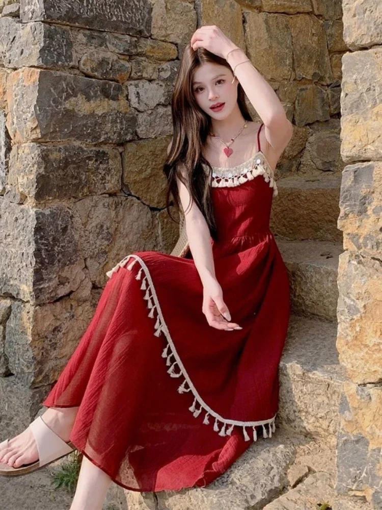 Sleeveless Women's Dresses Boho Maxi Sundress Long Female Dress Slip  Aesthetic Curvy Retro Kpop Hot Y2k Chic and Elegant Pretty - AliExpress  200000345
