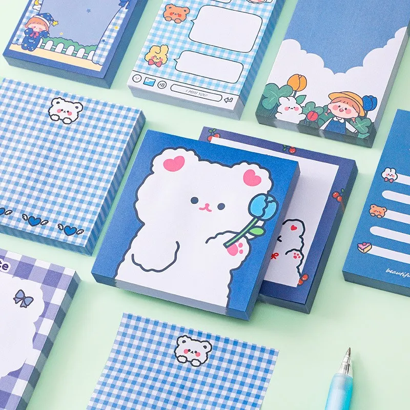 80 Pcs Sticky Notes Cute Bear Cartoon Note Pads For Office School Home Supplies