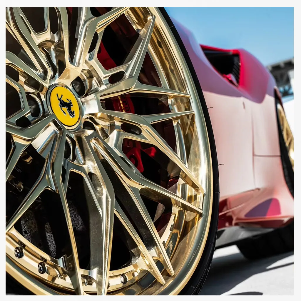 

2 Piece Forged Wheels Gold Finish Chrome Rim 5x114.3 5x120 5x130 5x112 18 19 20 21 22 23 24 Inch Multi Spoke Car Wheels