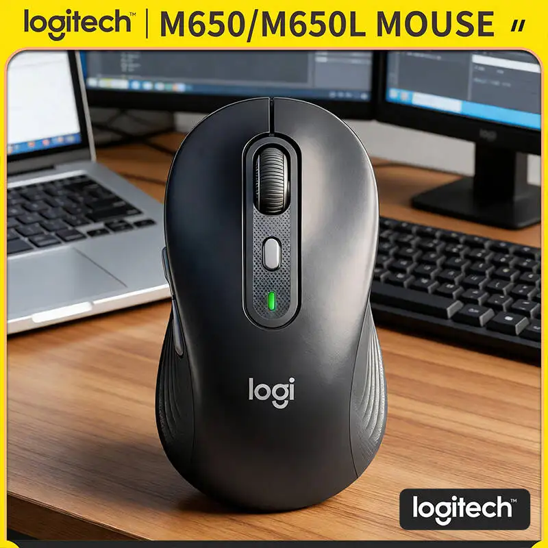 

Беспроводная эргономичная мышь Logitech M650/M650L — на 90% более тихие нажатия, мягкая подставка для большого пальца, 24 месяца автономной работы, отслеживание точности движений до 4000 DPI