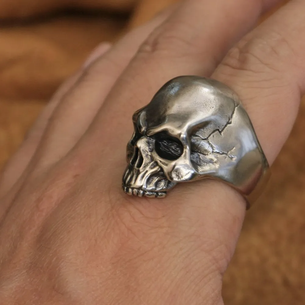 Cupronickel Skull Ring Details Biker Rock Punk Jewelry CP100 US Size 7-15