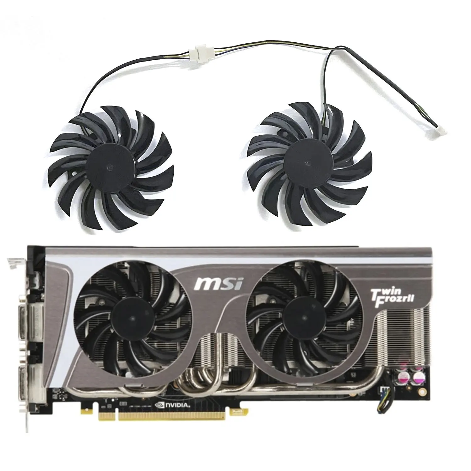 For MSI GTX 460 560 570 580, R6850 6870 6790 graphics card cooling PLD08010S12HH 4PIN 75MM GPU FAN