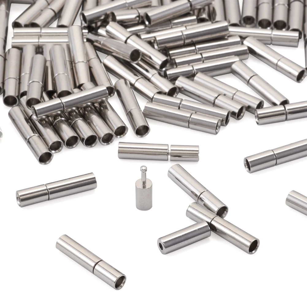 

100sets Brass Bayonet Clasps Cord Cylinder Clasps Hooks Buckle End Connector For Jewelry DIY Making Accessories