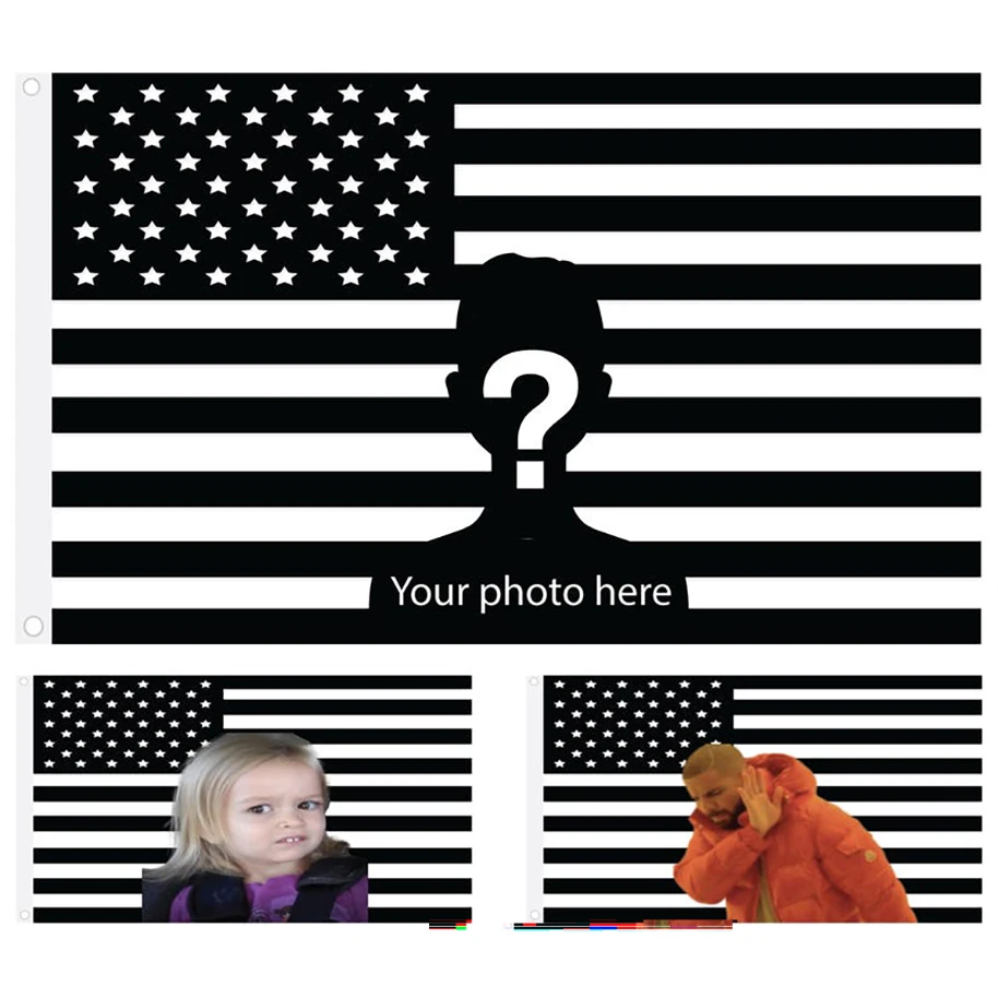 Customizable Black American Flag Tapestry  Personalize Photo with Your Image Perfect for Living Room Bedroom Dorm Decor Birthday