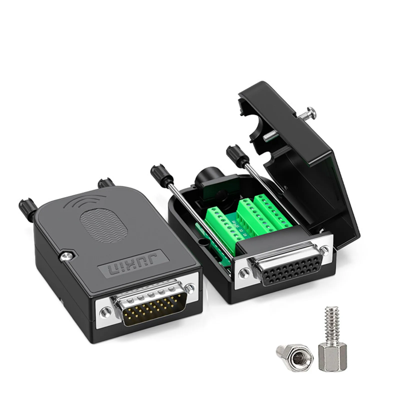 DB26 Male Female Adapter to PCB Terminal Signals Module Board Connector 3 Rows Serial Parallel Port Serial Solder Free Connector