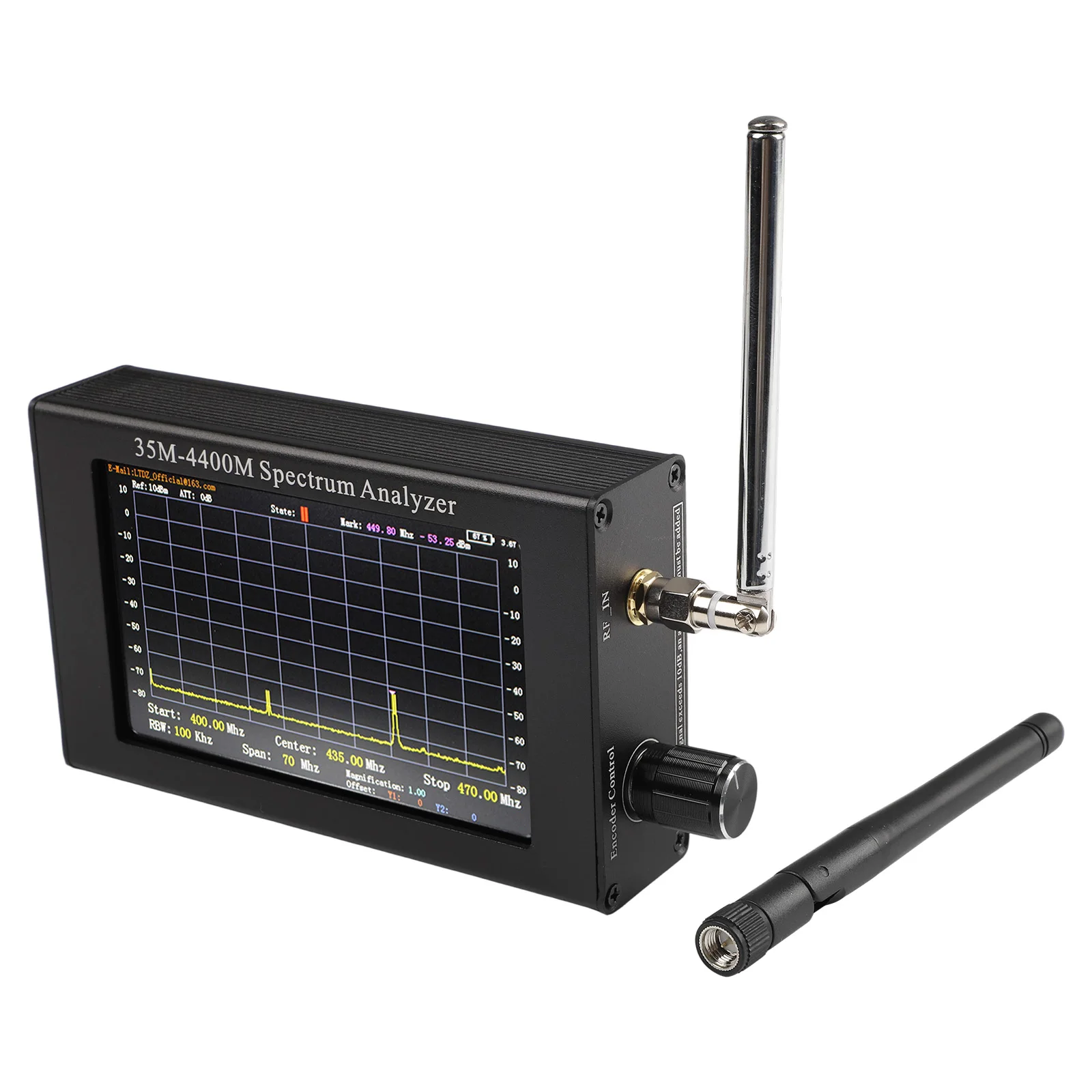 4.3 TFT Display Handheld Analyzer Built-in Lithium Battery Battery Powered Analyzer 145*70*30mm Signal Analysis