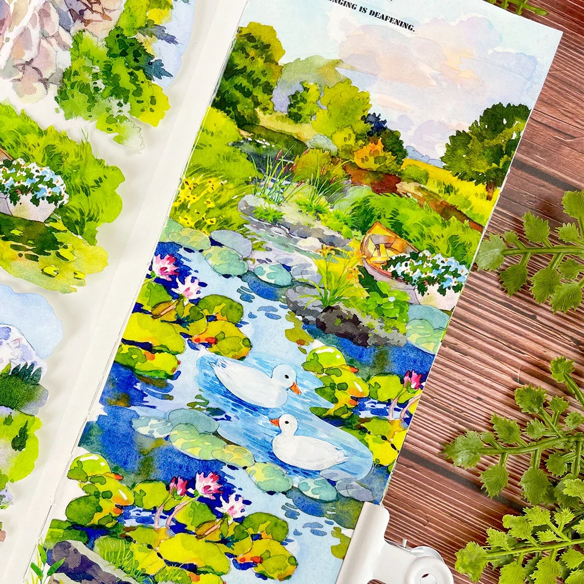 

5,8 милая маленькая утка ПЭТ лента васи река вода зеленое поле журнал дом дерево здание