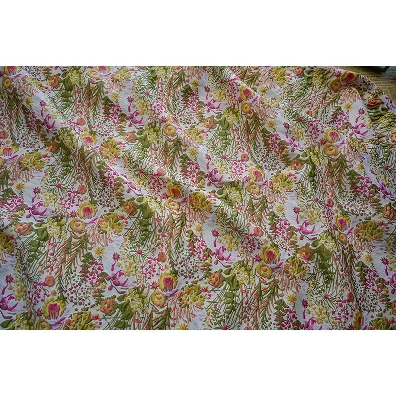 50cmx145cm Embossed Jacquard Fabric Women\'s Spring Autumn Pastoral Style Stiff Dress Clothing Diy Sewing Fabric JY9