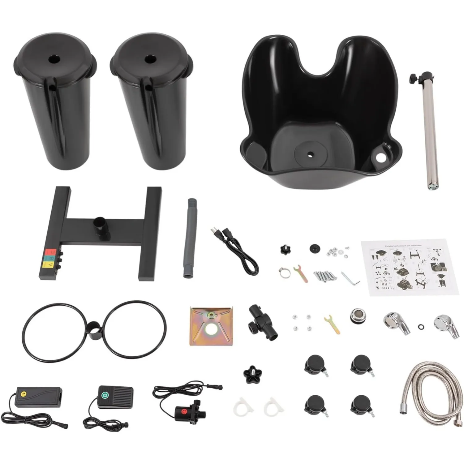 وعاء شامبو كهربائي محمول، ارتفاع قابل للتعديل، مع مضخة كهربائية لغسل الشعر في الصالونات/المنزل، مخزون أمريكي