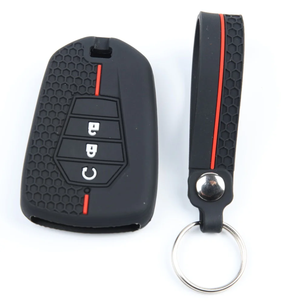 for ISUZU Dmax D-max Mux 2021 2022+ D-max MU-X 3.0 Mux 3 Buttons Silicone Car Key Cover Remote Control Fobs Accessories Box
