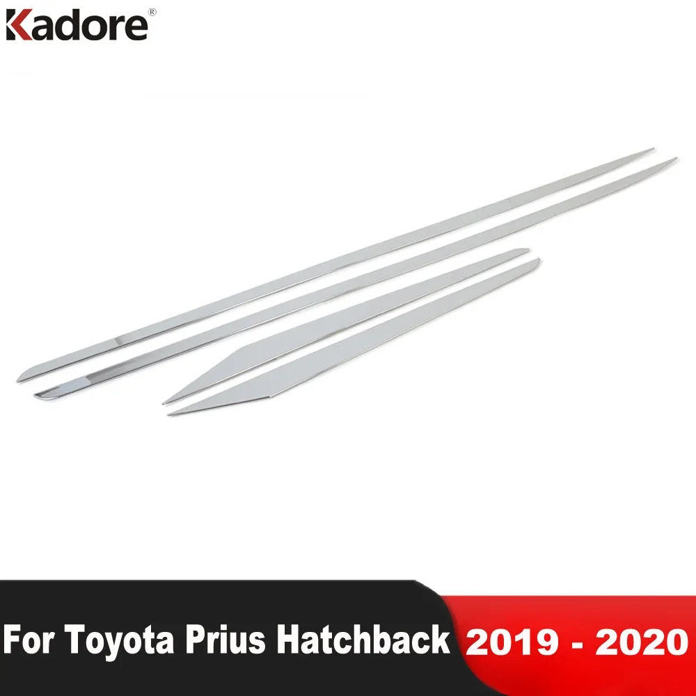 For Toyota Prius 2019 2020 Hatchback Chrome Car Side Door Body Cover Trim Door Line Panel Streamer Molding Strip Accessories