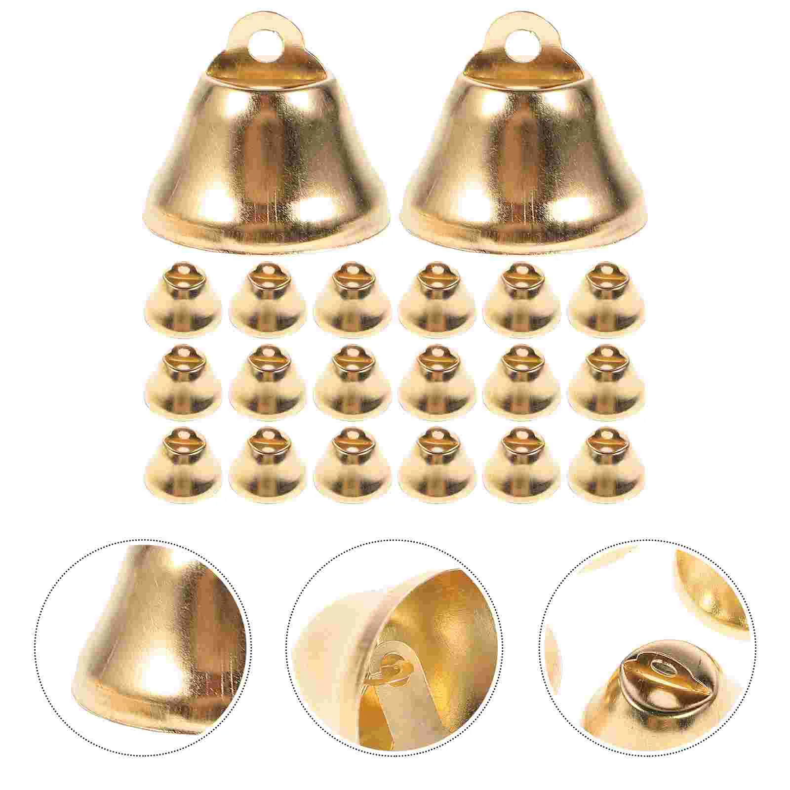 

Christmas Bells Decor Set Mini Bell Pendant Small Gold Decorations for Tree Fireplace Door Wall Window Wind Chime