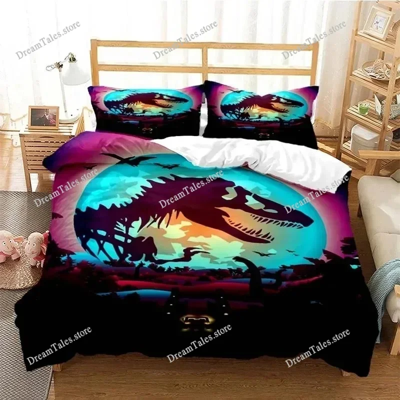 Jurassic Park Bedding Dinasours Twin Bedding Set Comforter Set Bed Duvet Cover Double King Cover Home Textile Luxury Gift