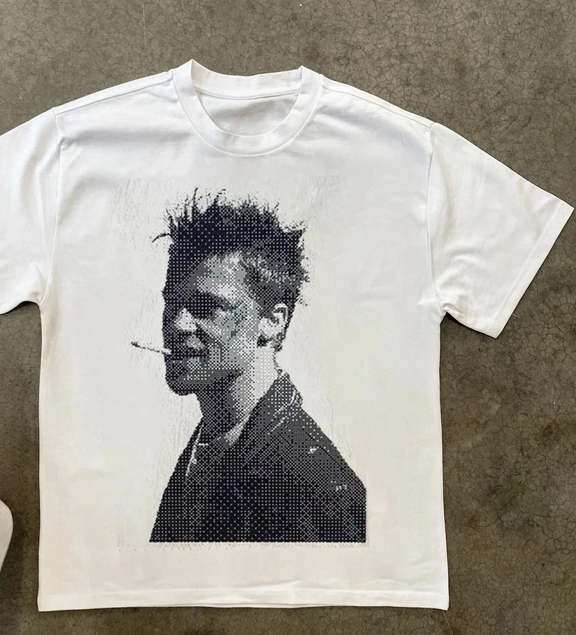 Camiseta gráfica de la película FIGHT CLUB BRAD PITT, camiseta para hombre