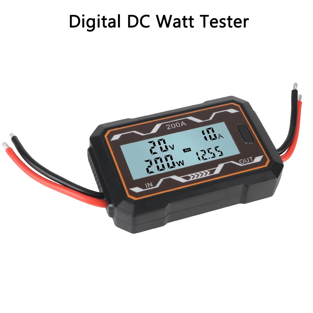 Wattmeter LCD-achtergrondverlichting 0-60V DC Power Analyzer Batterij Power Analyzer 100A/150A/200A Digitale DC Spanning Stroom Tester