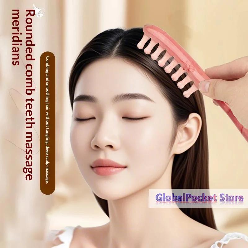 [TG823]Resin Scalp Massage Comb With Smooth Rounded Teeth Comfortable Grip For Hair Care Relaxation Head Tension Relief