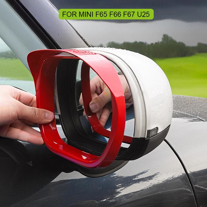 

For Mini Cooper F65 F66 F67 U25 Countryman 2024 2025 ABS Car Rearview Mirror Rain Eyebrow Frame Decoration Cover Car Accessories
