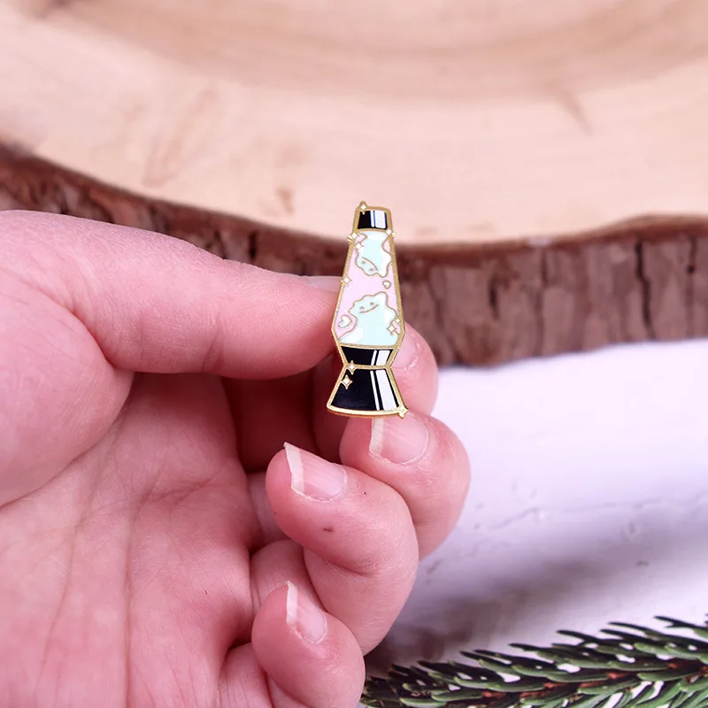 fashion lava lamp enamel pin cute cartoon metal badge