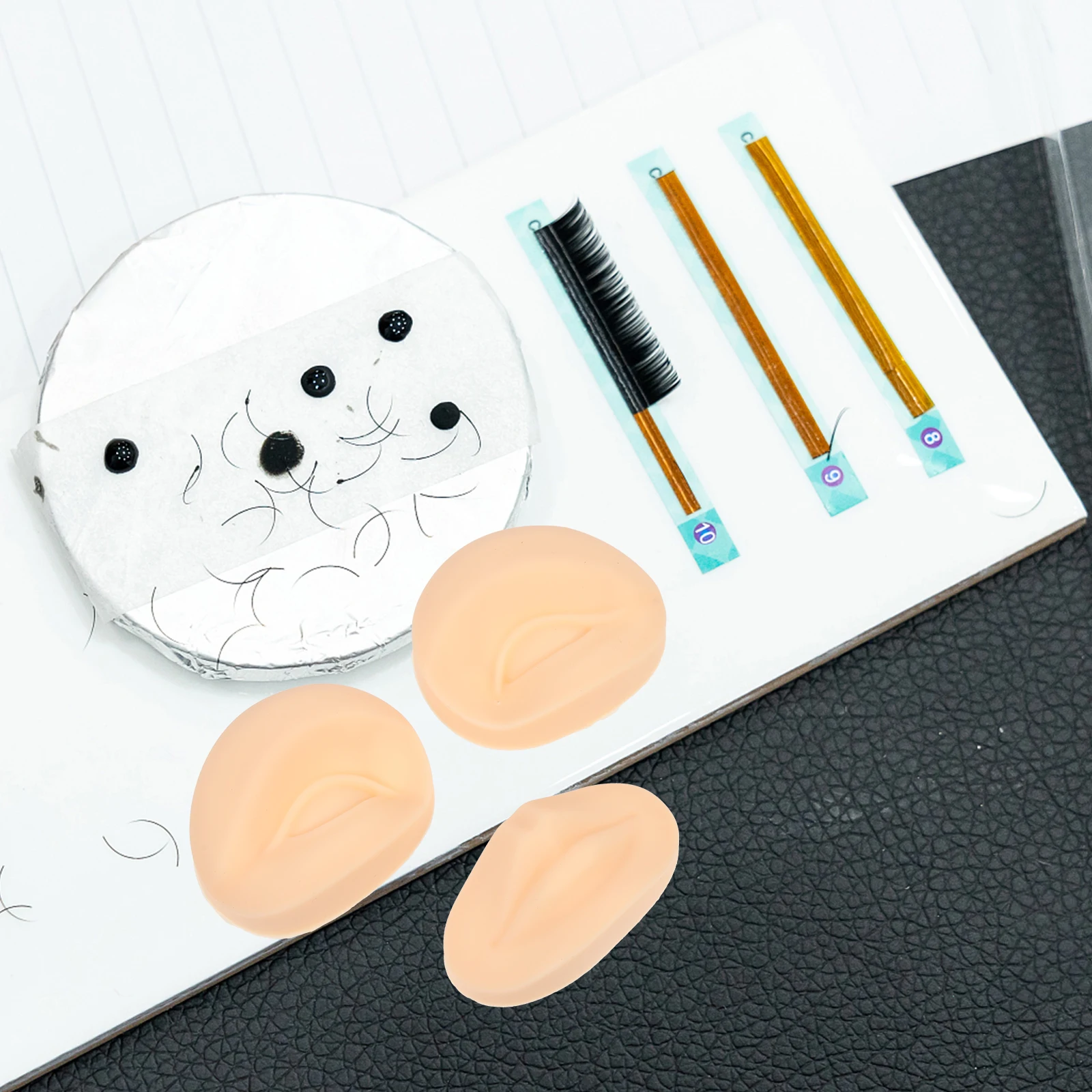 1 Zestaw Haftowanych Arkuszy do Treningu Tatuażu Microbladingu Brwi, Silikonowa Sztuczna Skóra Treningowa do Salonu Kosmetycznego