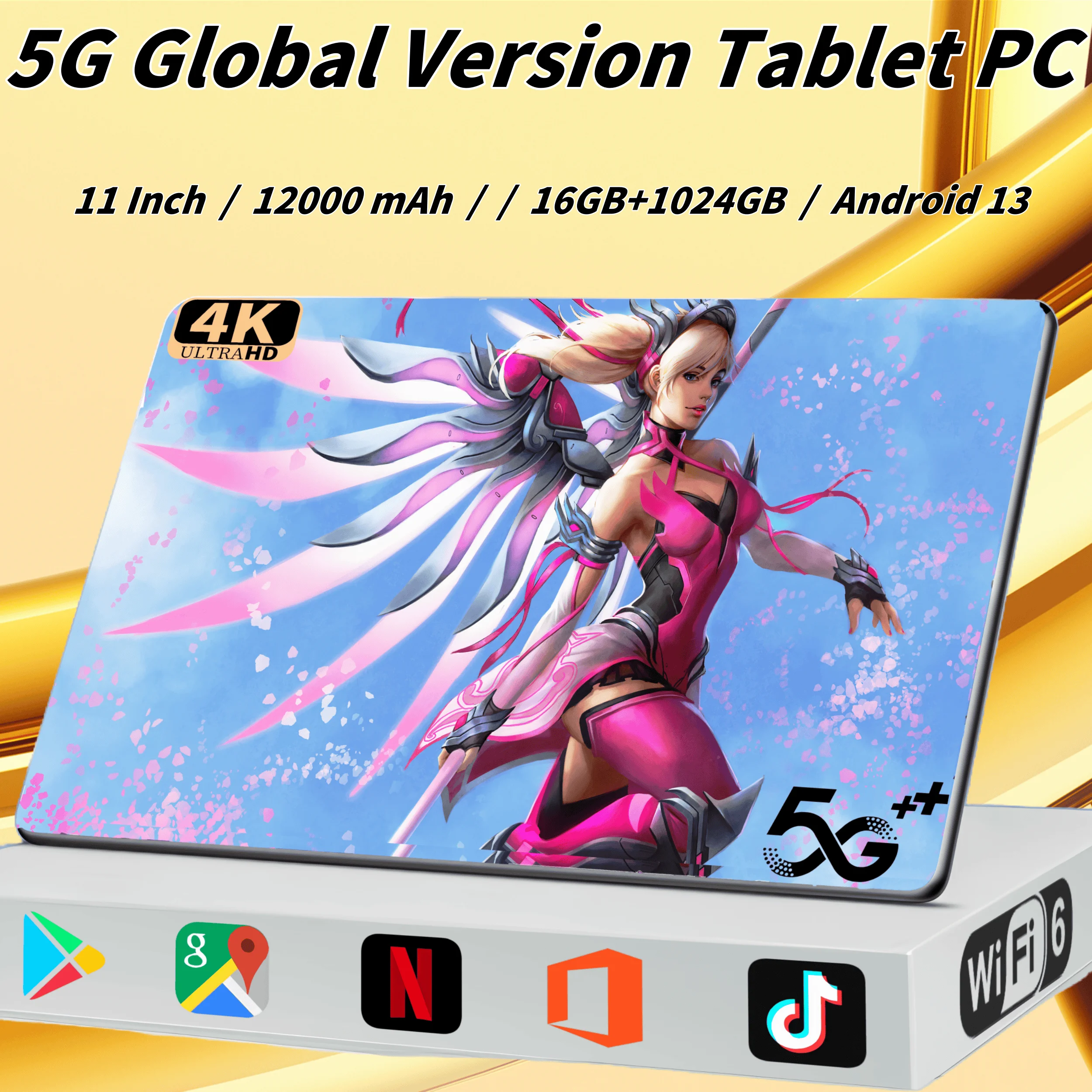 

2024 New Original Global Version 16GB+1024GB 12000 mAh Android 13 Tablet 4K 11 Inch 5G Dual SIM PhoneCall GPS WIFI Tablets PC