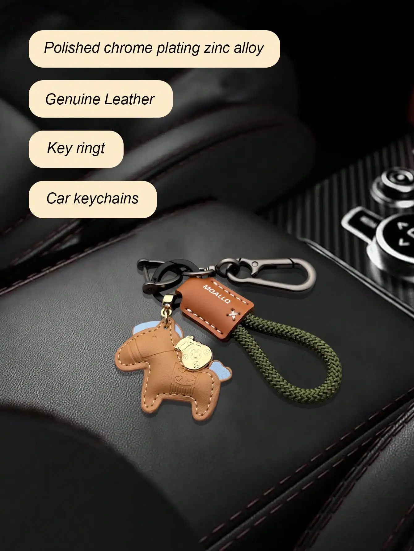 سلسلة مفاتيح جلدية لطيفة على شكل حصان، مناسبة لأعياد الميلاد وعيد الحب والعديد من المناسبات الأخرى.