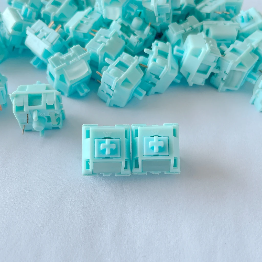 KTT Silent Blue Switch 43g 5 Pins Linear Switches Mechanical Keyboard Mute Smooth Factory lubrication RGB