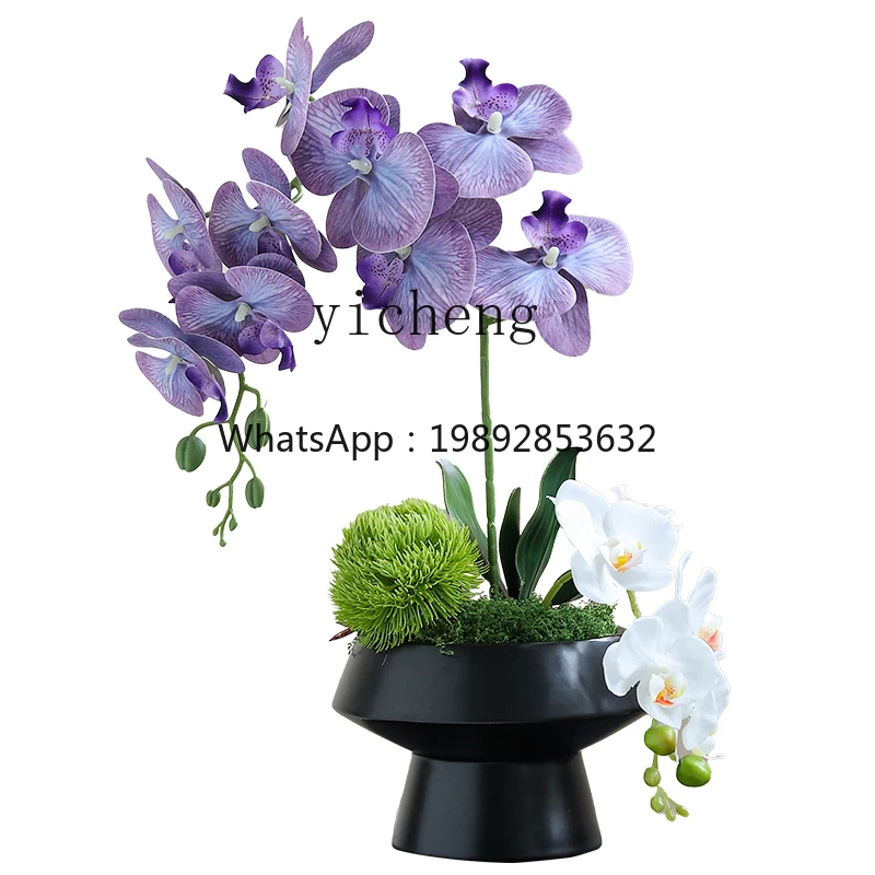 AA Phalaenopsis fake flower simulation decoration high-end sense realistic ceramic decorative bouquet ornament fairy garden