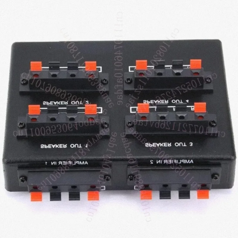 SP-24 Mini 2-IN-4-OUT Stereo Audio Selector Amplifier Switcher Box Speaker Splitter Easy Install