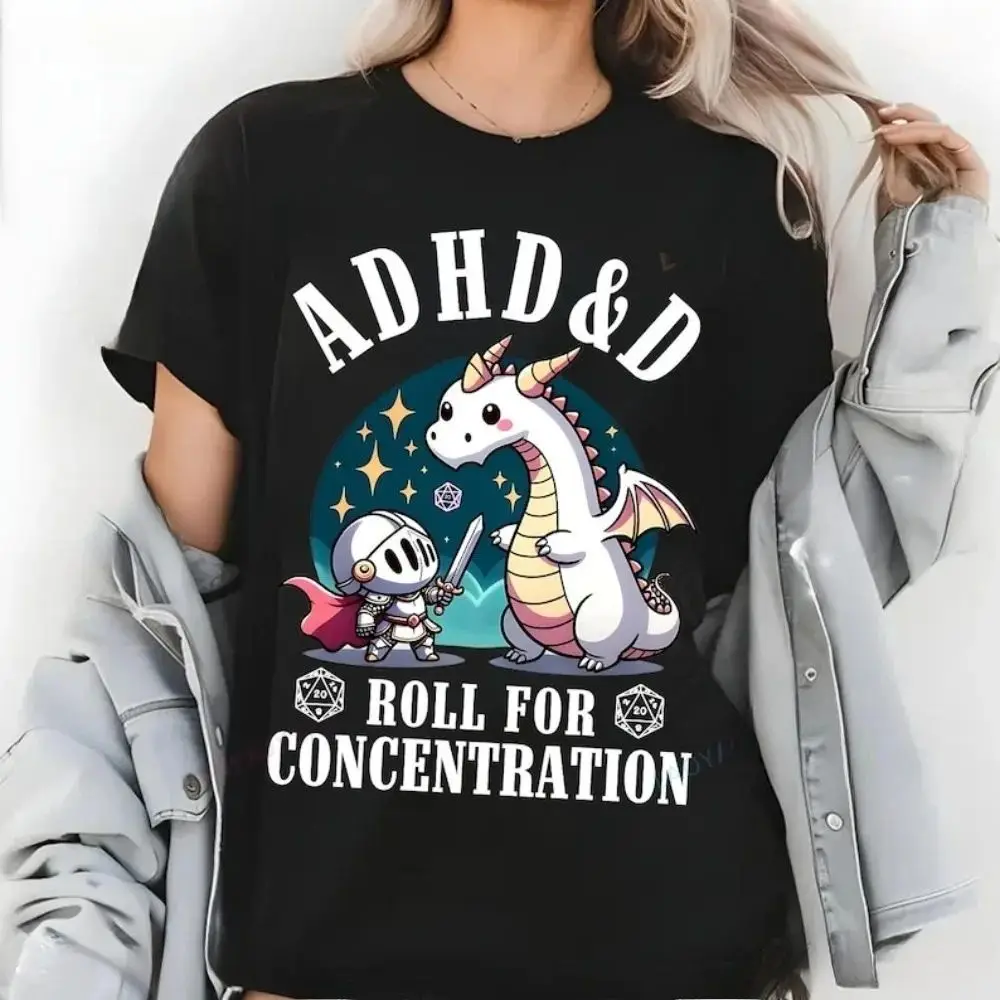 Board Game D&D Character Dungeons and Dragons Graphic Printed T-shirt Rogue Adhd&D Roll RPG DnD Class T Shirt Casual Loose Tees