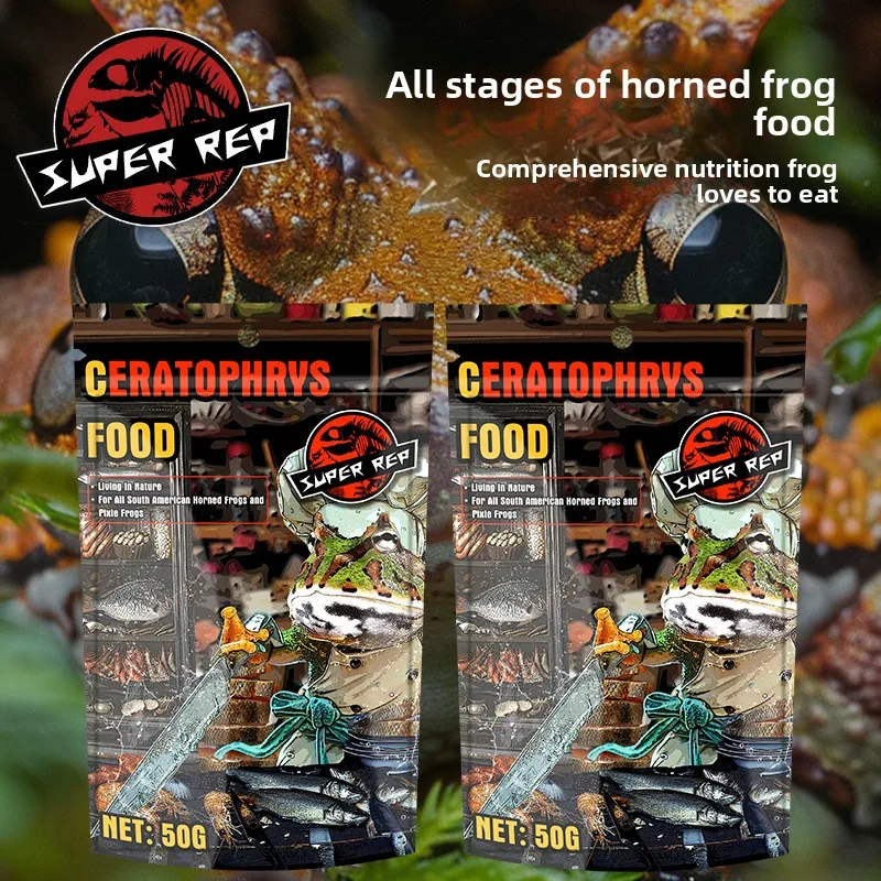 

SuperRep Horned Frog Food-Protein Insect Formula for Pacman/Ornate/Cranwelli Frogs-Vibrant Color Diet (Strawberry/Mint/Golden)