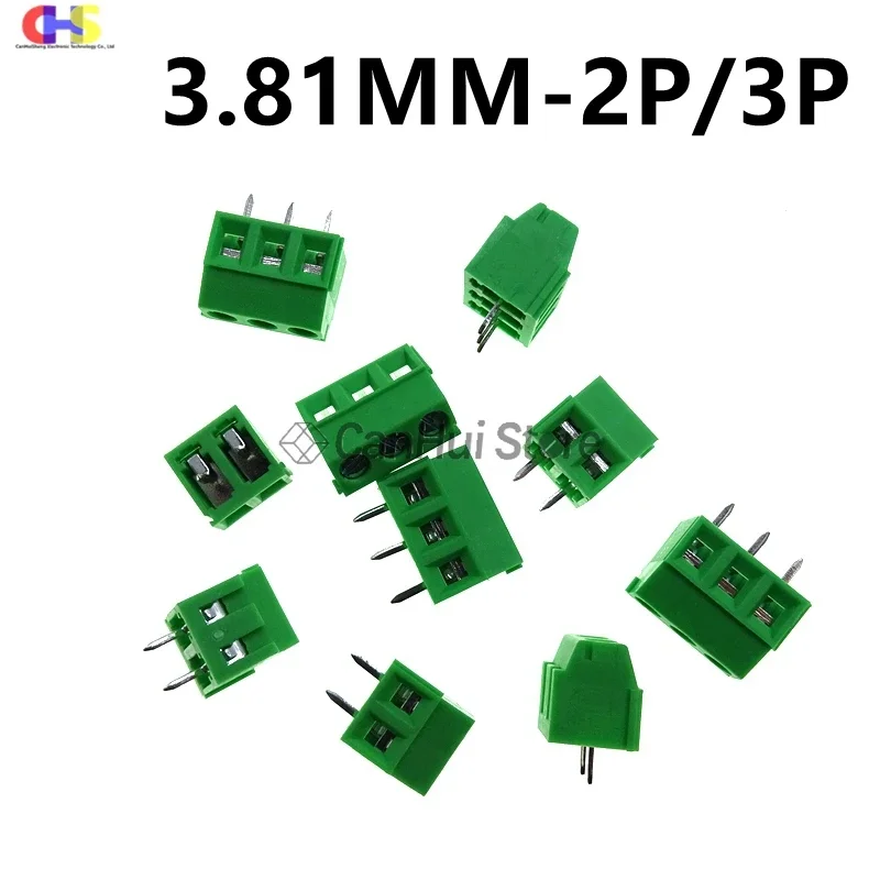 100pcs KF128L 3.81MM 2P 3P KF124-2PIN 3PIN 3.81MM Pitch PCB Screw Terminals Blocks Connector 300V10A Wiring Terminal Spliceable