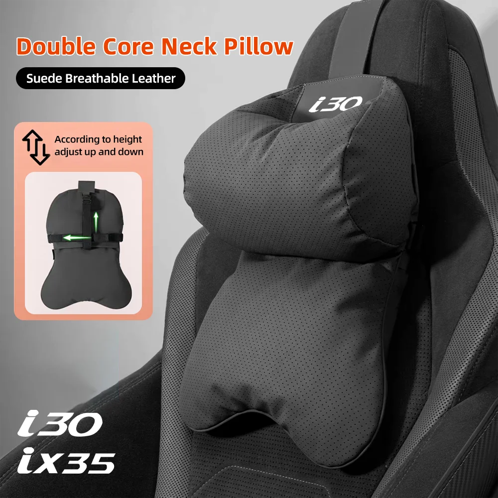 

Car Seat Headrest Universal Travel Rest Neck Cushion Suede Breathable Neck Pillow Protect Pad for Hyundai i30 I30 N Line ix35